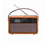 Majestic Lidia Radio Portable Dab+ FM Bluetooth avec télécommande, Lecteur MP3 USB MicroSD, Batterie Rechargeable 1800 mAh, écran LCD réglable, réveil Double Alarme, Snooze, AUX, USB-C
