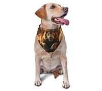 Majestic Lion Couronne dorée imprimée graphique triangle écharpe pour chiens et chats, bandana mignon réglable pour animaux de compagnie et séances photo