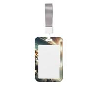 Majestic-Lion-Cross Porte-badge vertical en ABS avec film transparent