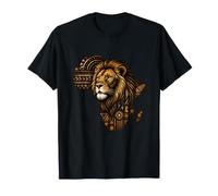 Majestic Lion Head Carte du Continent Africain Tribal T-Shirt