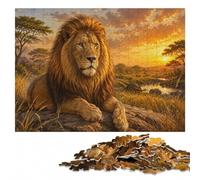 Majestic Lion in African Savannah Poster, pic Puzzle en Bois, 1000 pièces | Des détails du motif nets: moins de temps devant les écrans sur plusieurs sessions.