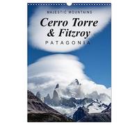 Majestic Mountains Cerro Torre & Fitzroy Patagonia/Version britannique (calendrier mural 2026 DIN A3 portrait), calendrier mural CALVENDO 12 mois