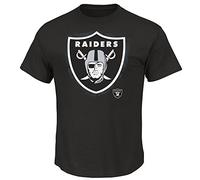 Majestic oakland raiders nFL line to gain football t-shirt noir Noir m