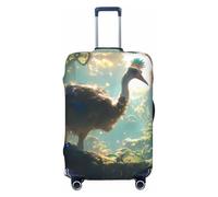 Majestic Ostrich In Forest Housses élastiques pour bagages de voyage 45,7 à 81,3 cm, noir, S