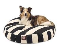 Majestic Pet Noir Rayures Verticales Medium Rond Intérieur ou extérieur Lit pour Chien avec Housse Amovible Lavable Products