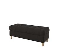 Majestic Pouf de rangement touffeté en velours 120 cm de large Chocolat foncé Résistant aux taches Design sans boutons Design élégant et fonctionnel avec pieds arrondis