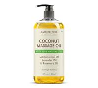 MAJESTIC PURE Coconut Massage Oil - Ultra-Glide Formula with Soothing Aroma - Therapeutic Massage, Made with Natural Oils - All Skin Types, Men & Women - 8 fl oz