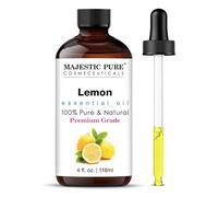 Majestic Pure Essential Oil with Glass Dropper - 100% Pure and Natural - Essential Oils for Diffuser, Aromatherapy, Soap and Candle Making, Lemon Essential Oil, Lemon Oil, 4 Fl Oz