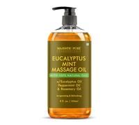 MAJESTIC PURE Eucalyptus Mint Massage Oil for Massage Therapy - Refreshing, and Relaxing - Natural Oils with Eucalyptus Essential Oil - for All Skin Types - Men and Women - 8 fl oz