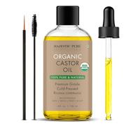 Majestic Pure USDA Organic Castor Oil - 100% Pure & Natural - Premium Grade, Cold Pressed, Hexane Free - Hair, Eyelashes, Eyebrows, Nails - Moisturizing & Nourishing - 4 Fl Oz
