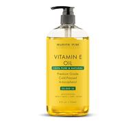 MAJESTIC PURE Vitamin E Oil | 100% Pure and Natural Cold Pressed Vitamin E oil for Skin, Scars, Face, Nails, Hair, Scalp | 20,000 IU | Non-GMO Verified | Hair & Body Oil | 8 Fl Oz