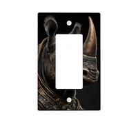 Majestic Rhino Plaque de protection pour interrupteur/prise de courant, motif animal noir élégant pour décoration d'intérieur, plaques murales en thermoplastique, taille standard simple à bascule
