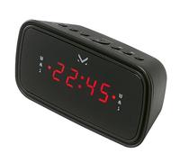 Majestic RS 166 Radio-réveil avec double alarme, écran LED, radio FM avec 10 préréglages, alimentation AC 230 V/50 Hz, noir