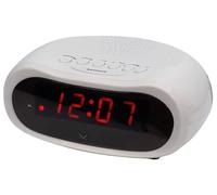 Majestic SVE 232 - Réveil numérique Affichage LED 0.6" avec luminosité réglable, Alimentation AC 220-240V/50Hz, Blanc