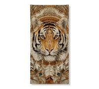 Majestic Tiger Couverture de porte décorative à suspendre au mur - Bannière d'entrée de style bohème vintage - Thème nature intérieur ou extérieur - 91,4 x 183 cm