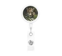 Majestic Tiger - Enrouleur pour porte-badge rétractable durable avec cordon en nylon de 55 cm et clip rotatif à 360°, pour bureau, école, hôpital