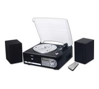 Majestic Système stéréo TT-38R – Plateau 33/45/78 tours, CD/MP3, USB/SD, Cassette – Noir