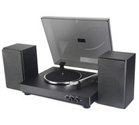 Majestic TT 64 - Tourne-Disque 33/45 Tours, entrée et Sortie Audio sans Fil, Haut-parleurs stéréo externes 30 W, entrée USB, Noir