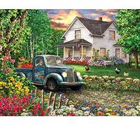 Majestic Value Brand Puzzle de 1000 pièces avec une maison de campagne classique avec un vieux modèle de camionnette