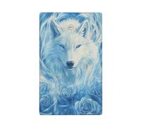 Majestic White Wolf Mystical Fantasy Plaque murale vierge pour interrupteur décoratif 1 gang pour cuisine, salle de bain Taille 11,4 x 7 cm
