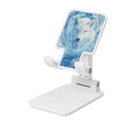 Majestic White Wolf Support de téléphone portable pliable à hauteur réglable Compatible avec tous les smartphones Blanc