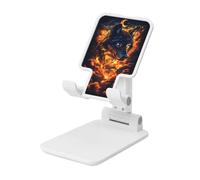 Majestic Wolf Dramatic Sky Fantasy Support pliable pour téléphone portable à angle réglable en hauteur Compatible avec tous les smartphones Blanc
