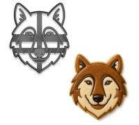 Majestic Wolf Emporte-pièce et tampon - 10,2 x 8,5 cm, moule de cuisson inspiré de la nature pour les amoureux des animaux (couleur aléatoire)