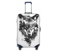 Majestic Wolf Housses de protection élastiques pour bagages de voyage 45,7 à 81,3 cm, noir, M