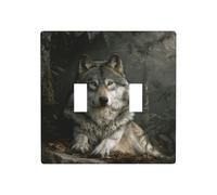 Majestic Wolf in The Forest Plaque murale décorative pour interrupteur Taille standard 11,4 x 11,4 cm