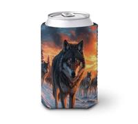 Majestic Wolf Manchon isotherme pour canette de bière pour fête, plage, événement, maison