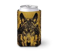 Majestic Wolf Manchon isotherme pour canette de bière pour fête, plage, événement, maison