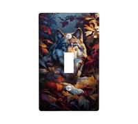 Majestic Wolf Plaque de protection pour interrupteur, couleurs d'automne pour décoration d'intérieur, plaques murales thermoplastique, taille standard