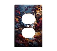 Majestic Wolf Plaque de protection pour interrupteur, couleurs d'automne pour décoration d'intérieur, plaques murales en thermoplastique, prise duplex simple de taille standard