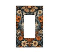 Majestic Wolf Plaque murale à bascule simple Motif fleurs tribales Décoration pour la maison, la cuisine, la salle de bain