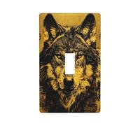 Majestic Wolf Plaque murale décorative pour interrupteur à bascule unique pour cuisine, ferme, chambre à coucher, salle de bain