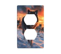 Majestic Wolf Plaque murale décorative pour interrupteur de cuisine et salle de bain 7 x 11,4 cm