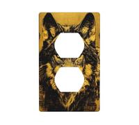 Majestic Wolf Plaque murale décorative pour interrupteur de cuisine et salle de bain 7 x 11,4 cm