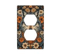 Majestic Wolf Plaque murale décorative pour interrupteur Motif fleurs tribales Pour cuisine, salle de bain, 7 x 11,4 cm