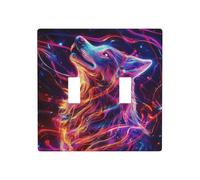 Majestic Wolf Plaque murale décorative pour interrupteur Motif loup brillant 11,4 x 11,4 cm