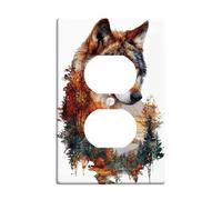 Majestic Wolf Plaques de protection pour interrupteur, scènes sauvages d'automne pour décoration d'intérieur, plaques murales en thermoplastique, prise duplex simple de taille standard