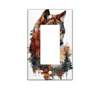 Majestic Wolf Plaques de protection pour interrupteur, scènes sauvages d'automne pour décoration d'intérieur, plaques murales en thermoplastique, taille standard à bascule simple
