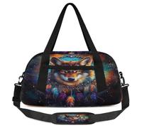 Majestic Wolf Sac de sport léger pour enfants Motif attrape-rêves Pour garçons et filles