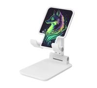 Majestic Wolf Support de téléphone portable pliable avec angle réglable en hauteur Compatible avec tous les smartphones Blanc