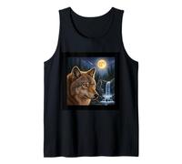 Majestic Wolf Under The Moonlight Sky Nature Scène Débardeur