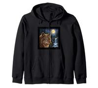 Majestic Wolf Under The Moonlight Sky Nature Scène Sweat à Capuche