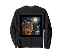 Majestic Wolf Under The Moonlight Sky Nature Scène Sweatshirt