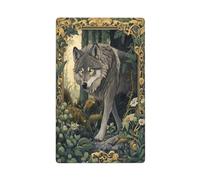 Majestic Wolf Wildflowers Fantasy Art Plaque murale vierge pour interrupteur décoratif 1 gang pour cuisine, salle de bain Taille 11,4 x 7 cm