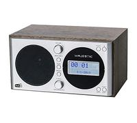 Majestic WR 162 Dab Radio réveil Dab/Dab+/FM avec écran LCD, entrée AUX-in, Deux alarmes et Trois sonneries Marron