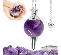 Majestic's Pendule divinatoire de Radiesthésie en AMETHYSTE - Pendule Sephoroton en Pierre d’Améthyste Naturelle - 14 GR [ ]