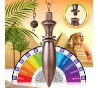 Majestic's Pendule Divinatoire Egyptien THOT de radiesthésie en Laiton Antique (37 GR) et sa Chaîne - Modèle Deluxe [Garantie A Vie]